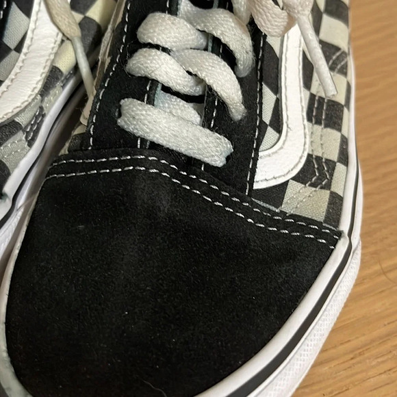 Vans Off The Wall - Old Skool Checkerboard - Suede Sneakers - Black/White sz 5 - Picture 5 of 16